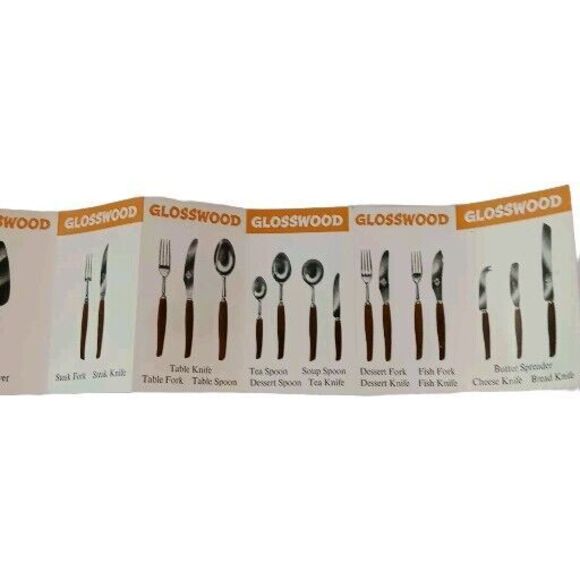 6 Vintage Mid Century Glosswood Stainless & Wood Tea Fruit Knives Cutlery 6.5" - Picture 8 of 9